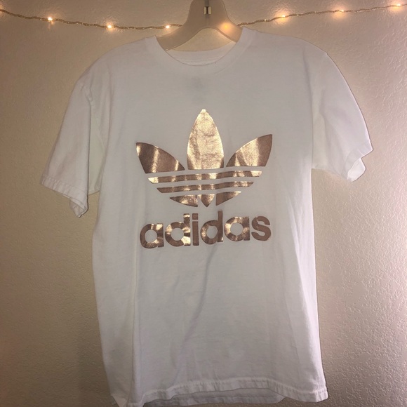 adidas trefoil tee gold